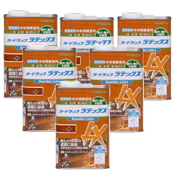 和信ペイント ガードラック ラテックス ＬＸ−３ チーク 0.7kg ６缶セット
