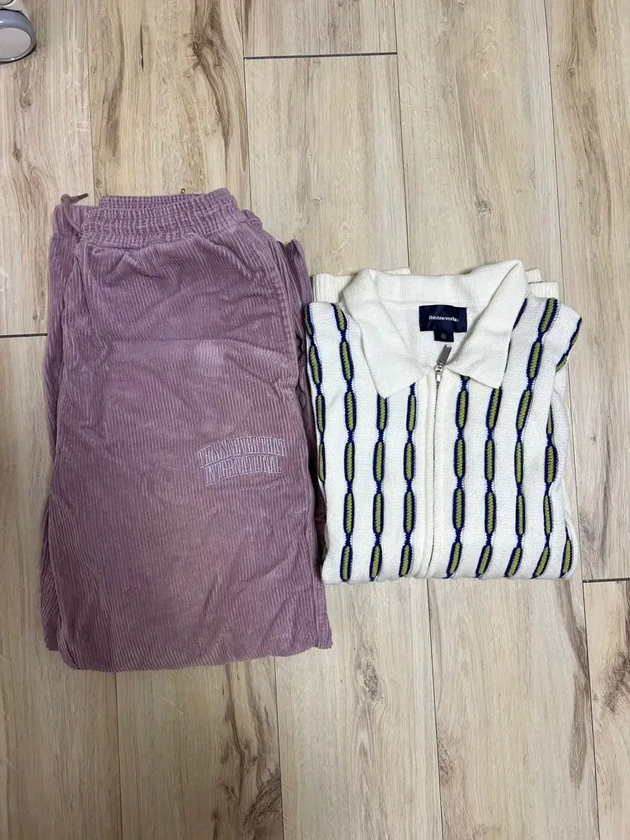 ディスイズネバーザット セットアップ ズボン M カーディガン L