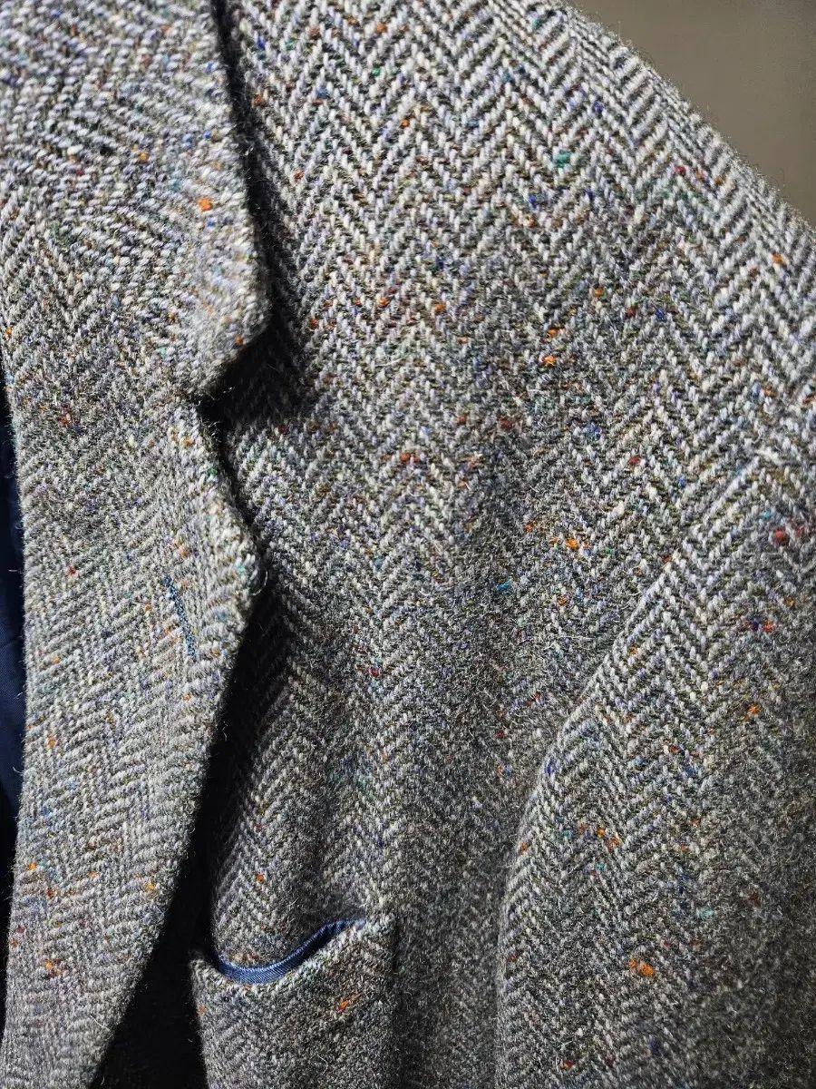 麻 ドネガル ヘリンボーンジャケット ツイードジャケット スポーツコート スポーツジャケット XL