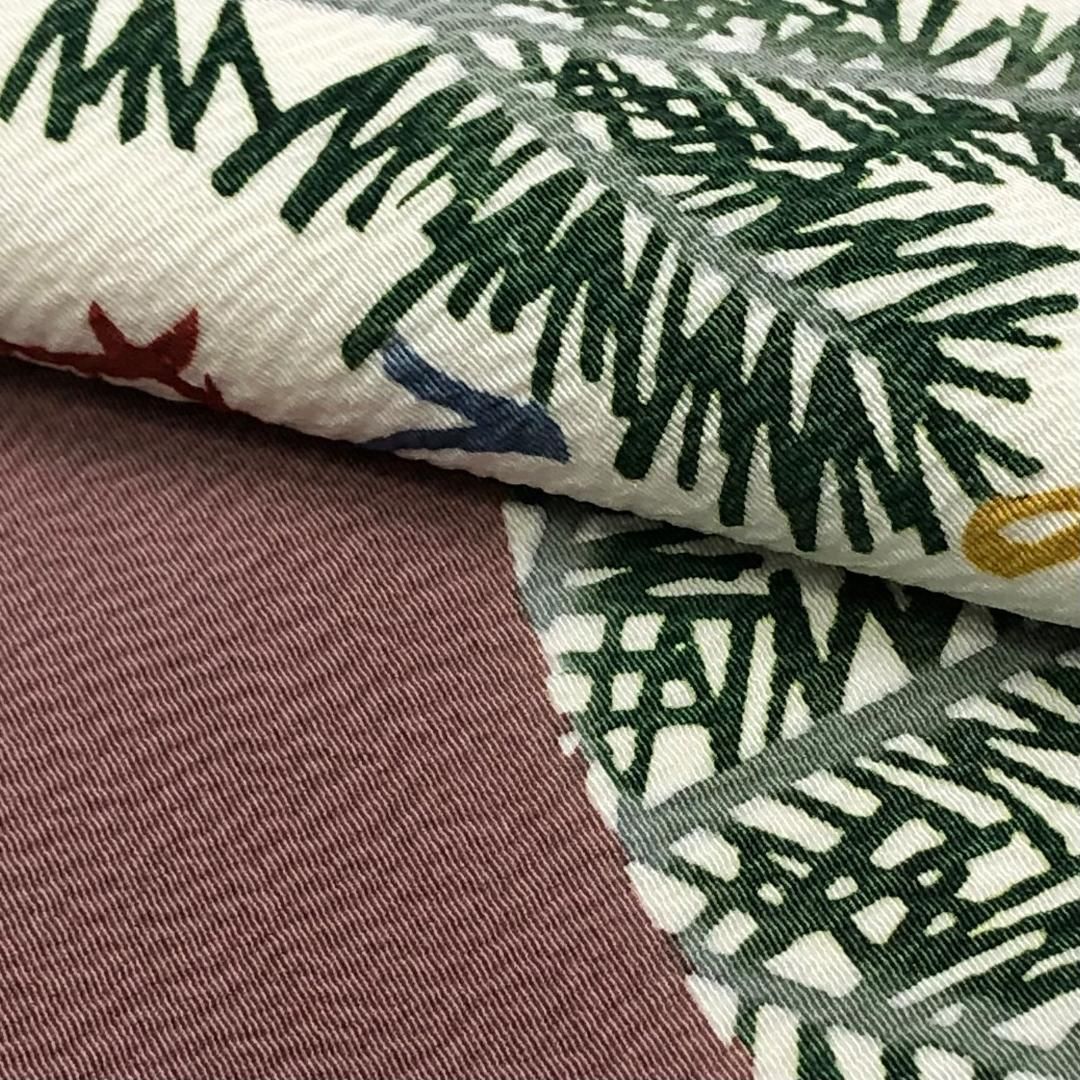 名古屋帯 京紅型 和染紅型 栗山吉三郎 百人一首 帯紅色 縮緬 O-5772