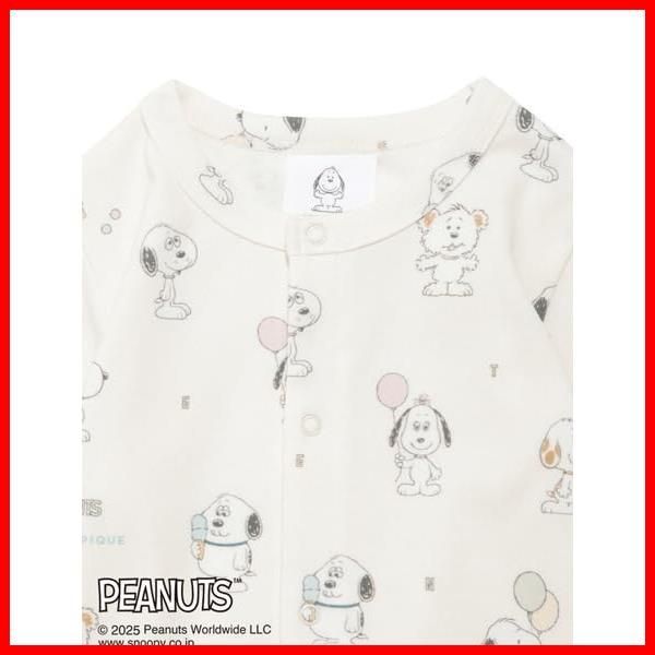 商品 PEANUTS ピケ PUPPIES BABY 総柄ロンパース ユニセックスベビー pique ジェラート gelato