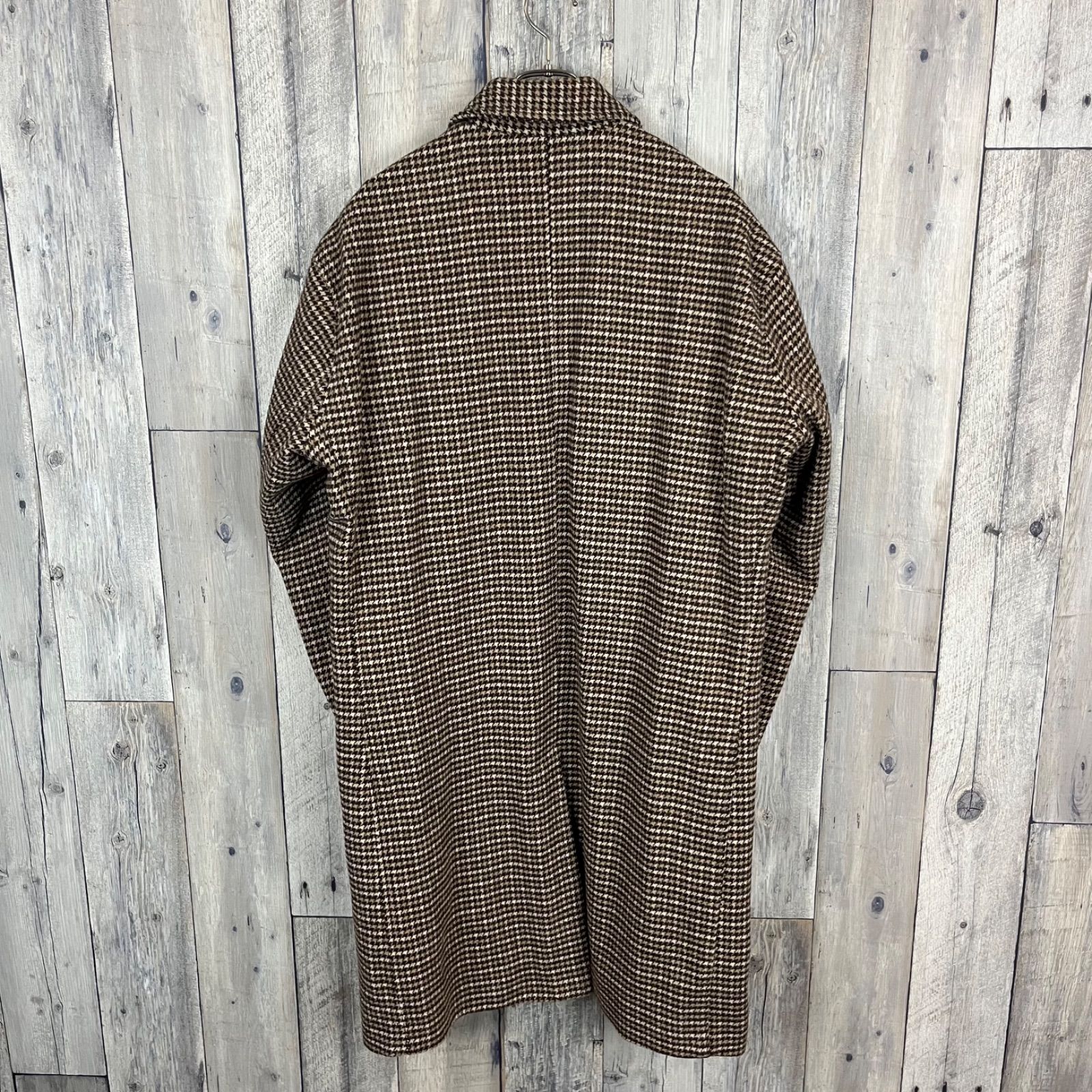 BACKERS PRODUCTION バッカーズ プロダクション 千鳥格子 チェック ロングコート ジャケット メンズ L サイズ