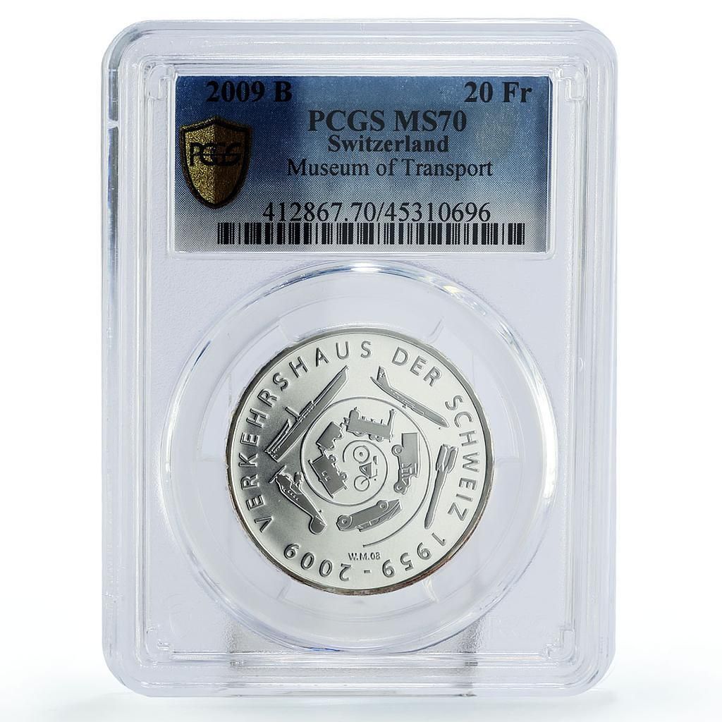 スイス銀貨 スイス 20フラン 輸送機 船 ロケット MS70 PCGS 銀貨 2009年 - メルカリ