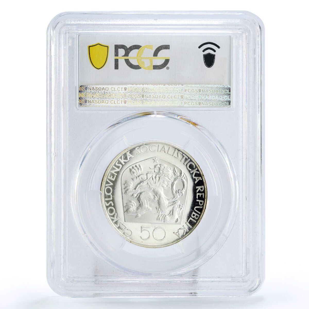 チェコスロバキア 50コルン 詩人ヨゼフ・ユングマン PR68 PCGS 銀貨