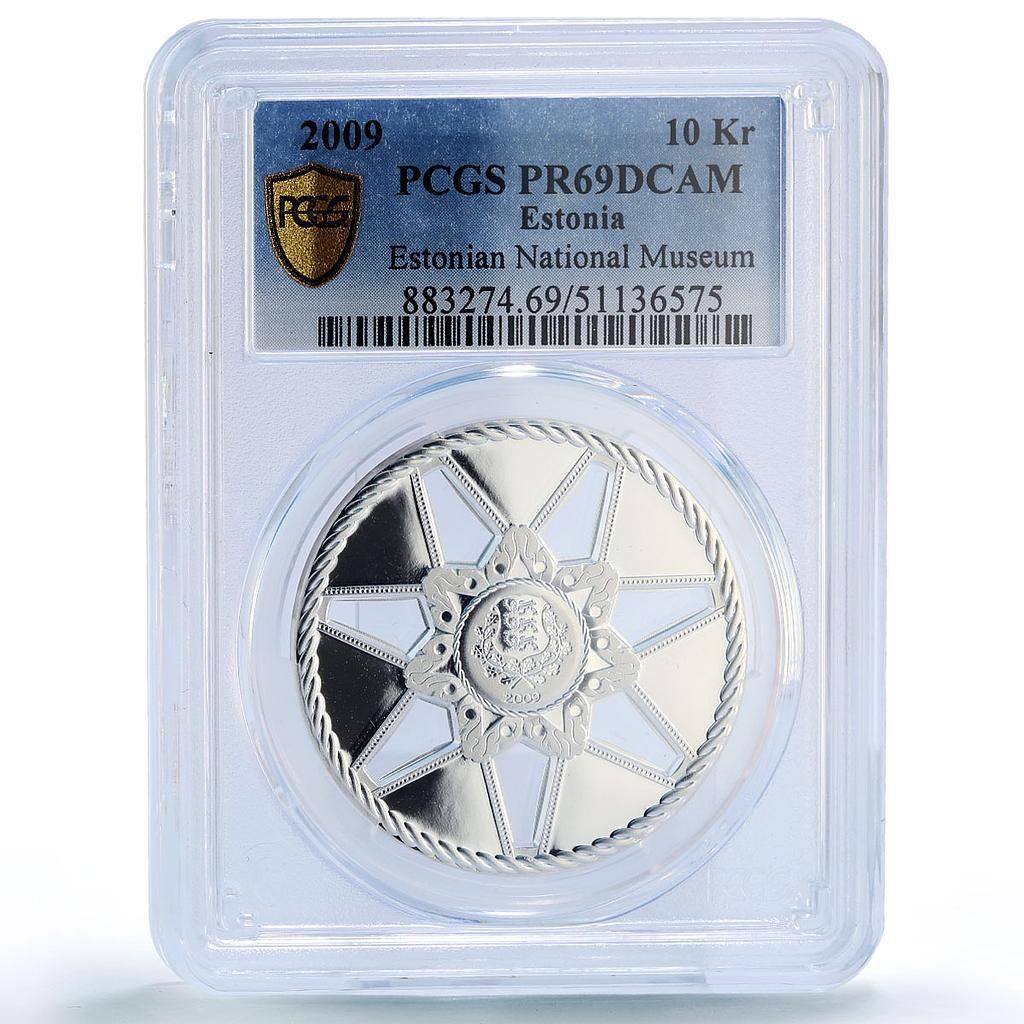 エストニア 10 クロニ 国立歴史博物館 PR 69 PCGS 銀貨 2009