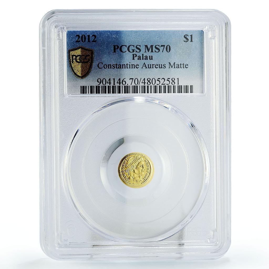 パラオ 1ドル ローマ帝国 コンスタンティヌス帝 政治 MS 70 PCGS 金貨 2012年