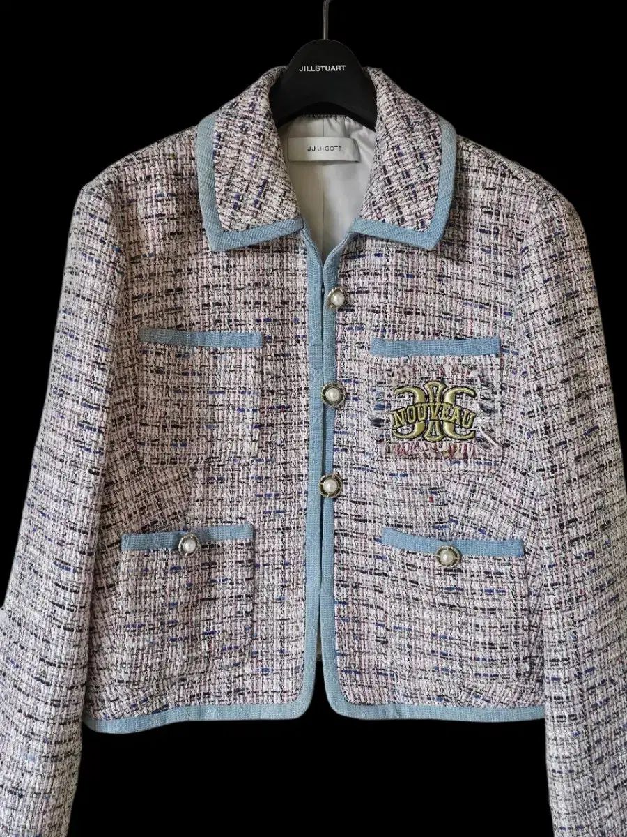 JJジコ(ZICO)ミックス 텍스쳐 クロップド ツイード ジャケット 66