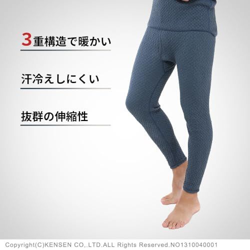 ひだまり 紳士用 ズボン下 チョモランマ サピウム 3重袖シリーズ ネービー e