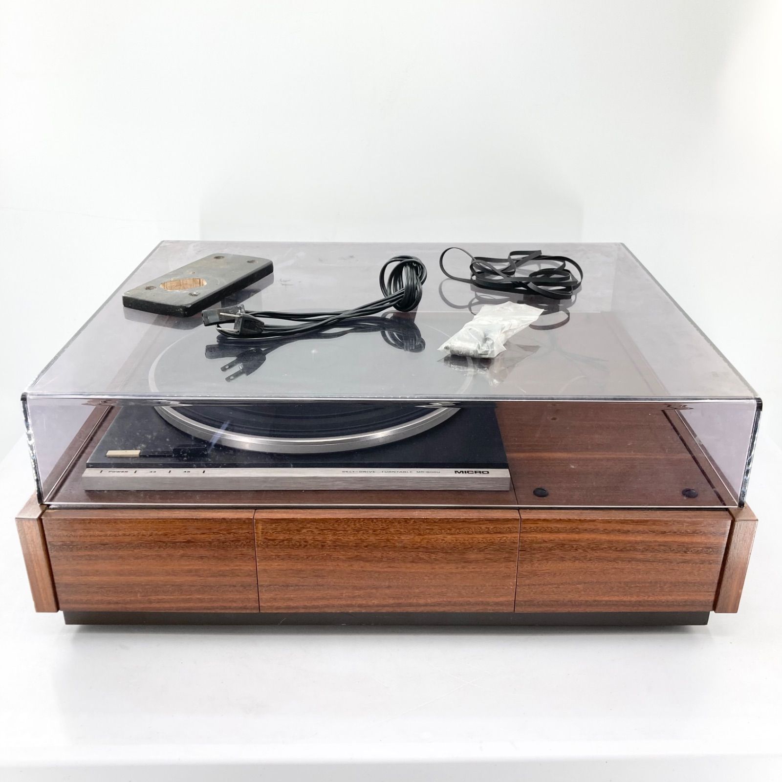 MICRO マイクロ MR-606 U レコードプレーヤー アームレス 本体のみ ベルトドライブ