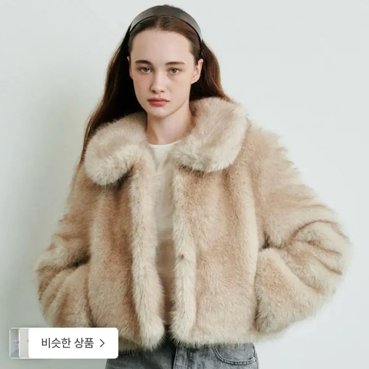 マグネット アーカイブ ショップマグネット ラウンド クロップド ファージャケット アイボリー