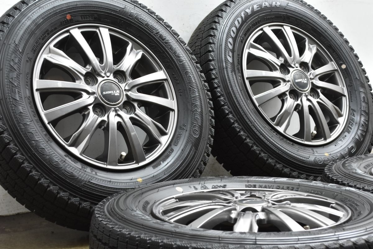 バリ溝 シビラ 12 in 3 50 B 44 PCD 100 グッドイヤー アイスナビカーゴ 145 R LT N VAN ハイゼット アトレー 軽バン 軽トラック