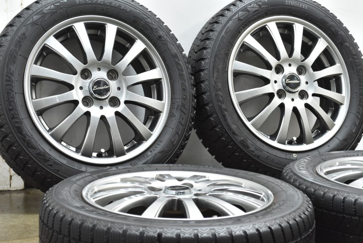 軽自動車サイズ エクシーダー 14 in 4 5 J 46 PCD 100 トーヨー オブザーブ GIZ 2 155 65 R ワゴンR アルト タント ムーヴ N ONE BOX