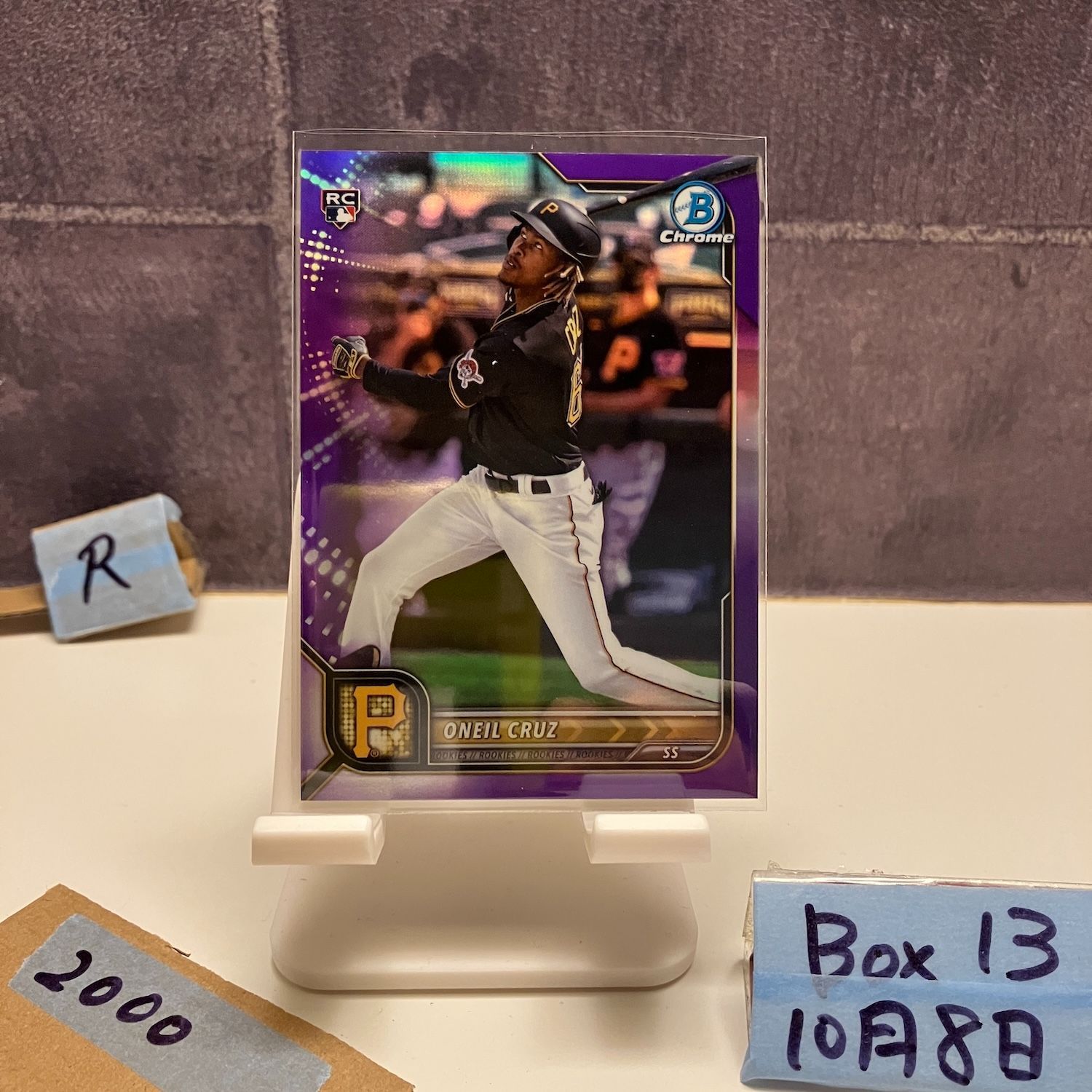 2022 Bowman Chrome O'Neil Cruz Pittsburgh Pirates Purple Refractor