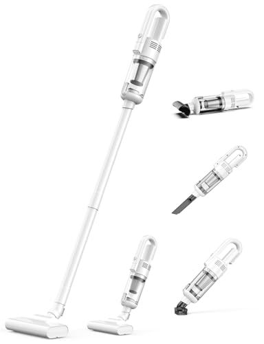 掃除機 コードレス Fochai 20000 pa 強力吸引 革新モデル スティック電気掃除機 5 WAY 5種類ノズル 軽量 Type C充電式 一人暮らし LEDライト照明 ワンプッシュでゴミ箱を開ける 水洗 なステンレスフィルター 布団用ブラシ付