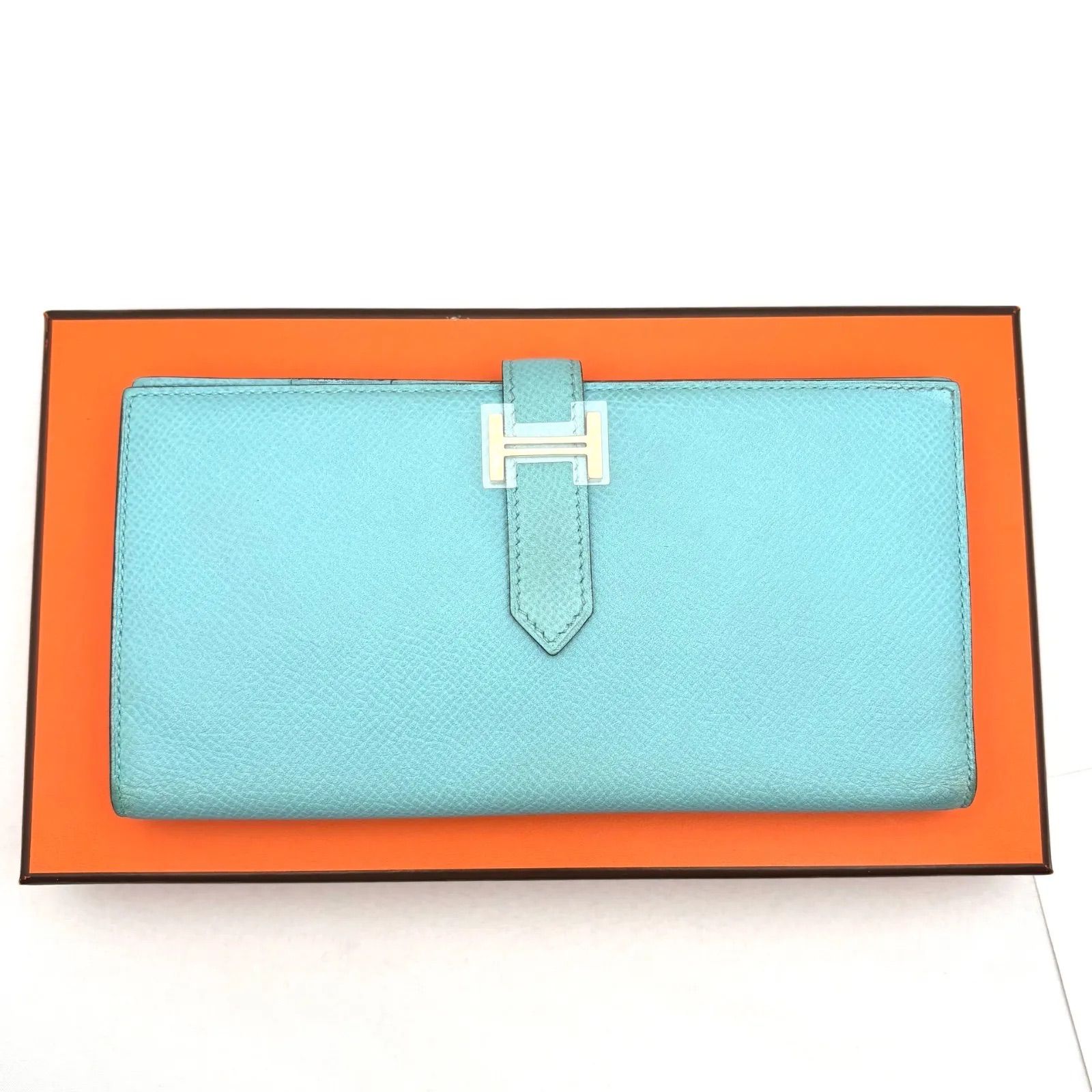 HERMES（エルメス）ベアンスフレ ブルーアトール ゴールド金具 二