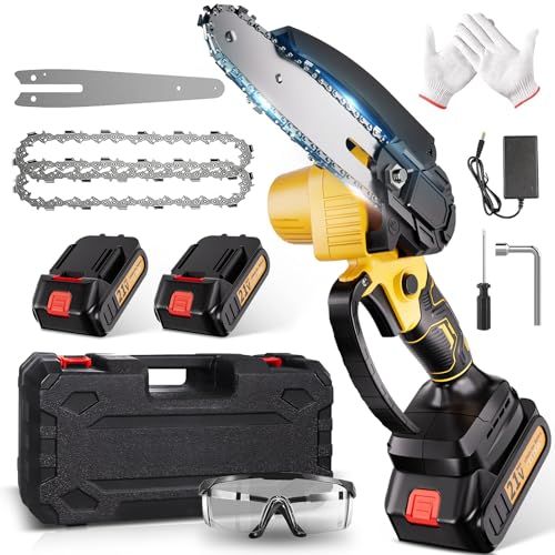 チェーンソー 充電式 21 v 3.0 Ahバッテリー 6インチ小型 電動チェーンソー 充電式チ ェーンソー 家庭用 ミニチェー ンソー 片手 軽量 強力 交換用チェン一つ付き 片手操作 ハンディチェーンソ ー 木工切断 薪作り 園芸設備 枝切り 庭木の剪定e