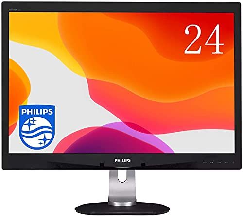 整備済み品 Philips フィリップス 24インチ PLSパネル採用ワイド液晶ディスプレイ 11 WUXGA 1920ｘ1200 DisplayPort 1.2 DVI-D VGA 回転機構付き e