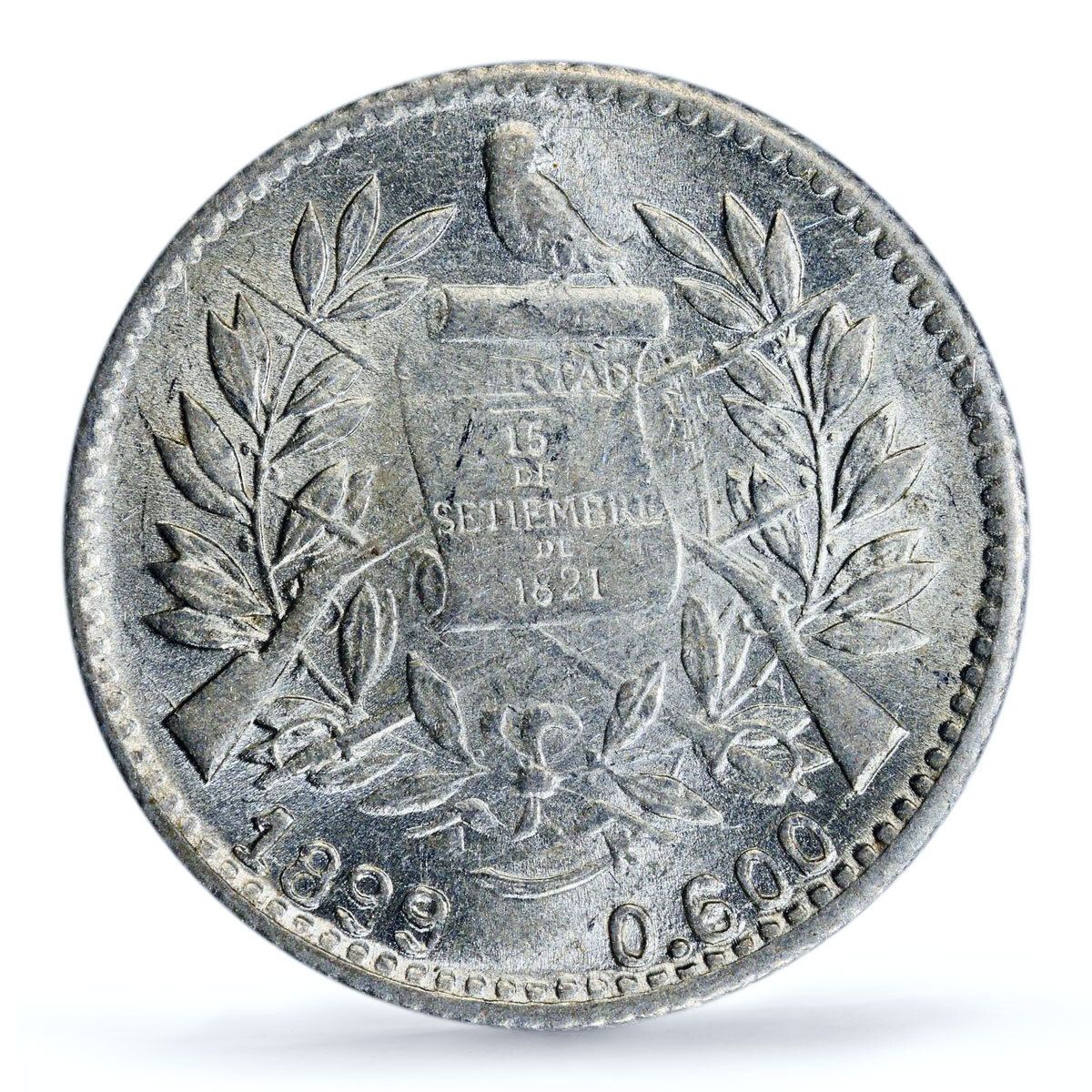 グアテマラ 1/2レアル共和国貨幣 リバティ リベルタッド MS63 PCGS