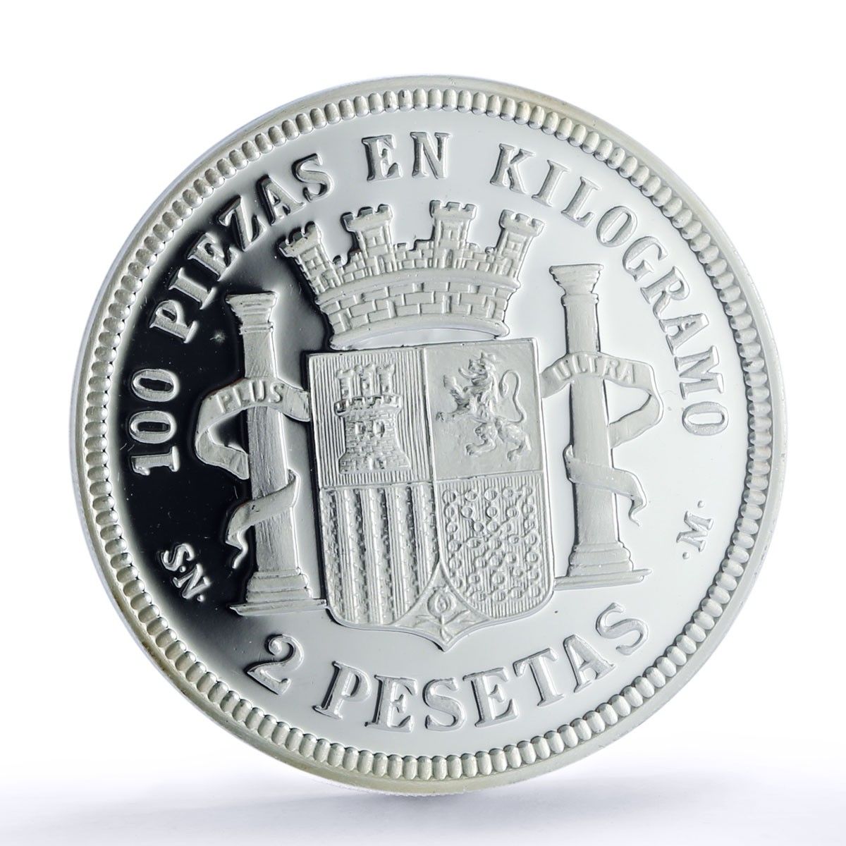 スペイン暫定2ペセタ 再発行 1869 SP 69 PCGS シルバートークン 2020