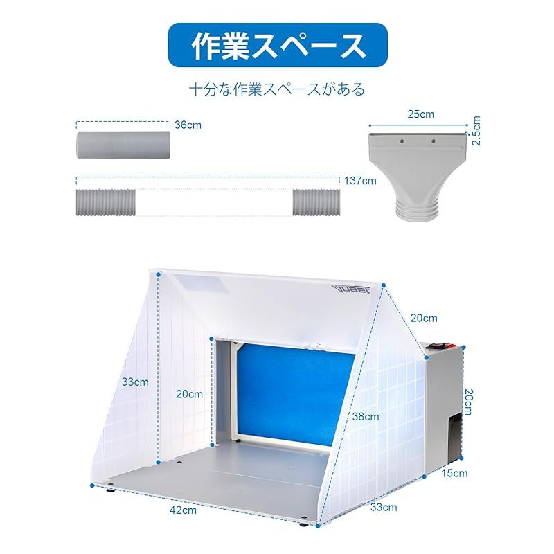 Anesty 塗装ブース スプレーブース LED照明 スイッチ2モード LEDのみ