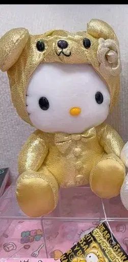 ハローキティ 犬 レイ レース ぬいぐるみ GOLD
