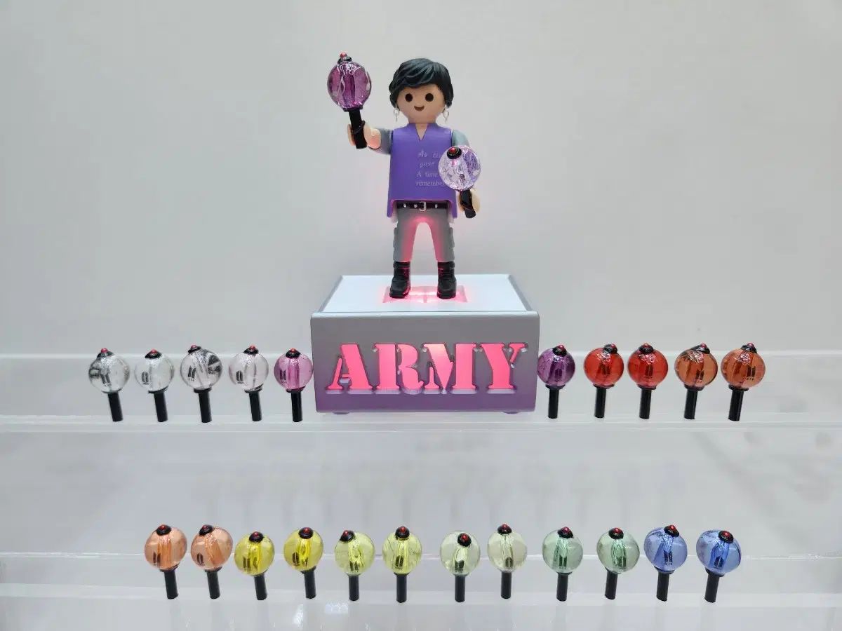 プレイモービル BTS + ARMY 照明が灯る小さなステージ