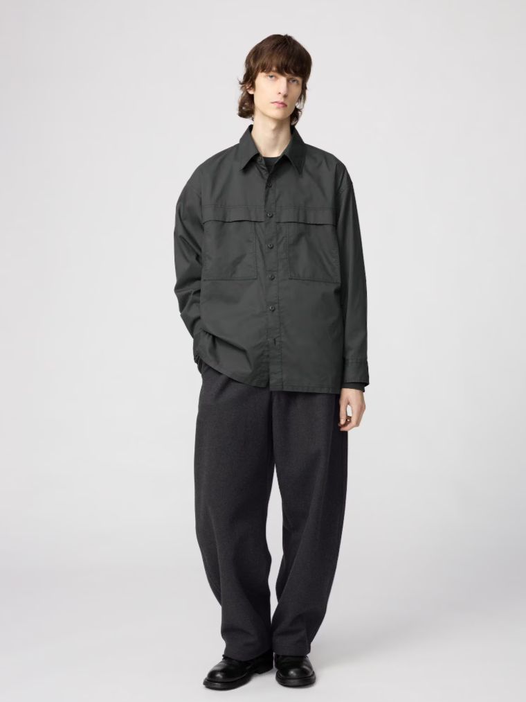 UNIQLO U ユニクロユー ユーティリティー オーバーサイズ シャツ ダークグレー L