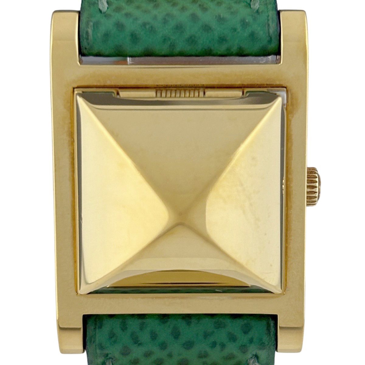 保証書 エルメス HERMES メドール ME 1.201 腕時計 SS GP クォーツ ホワイト レディース