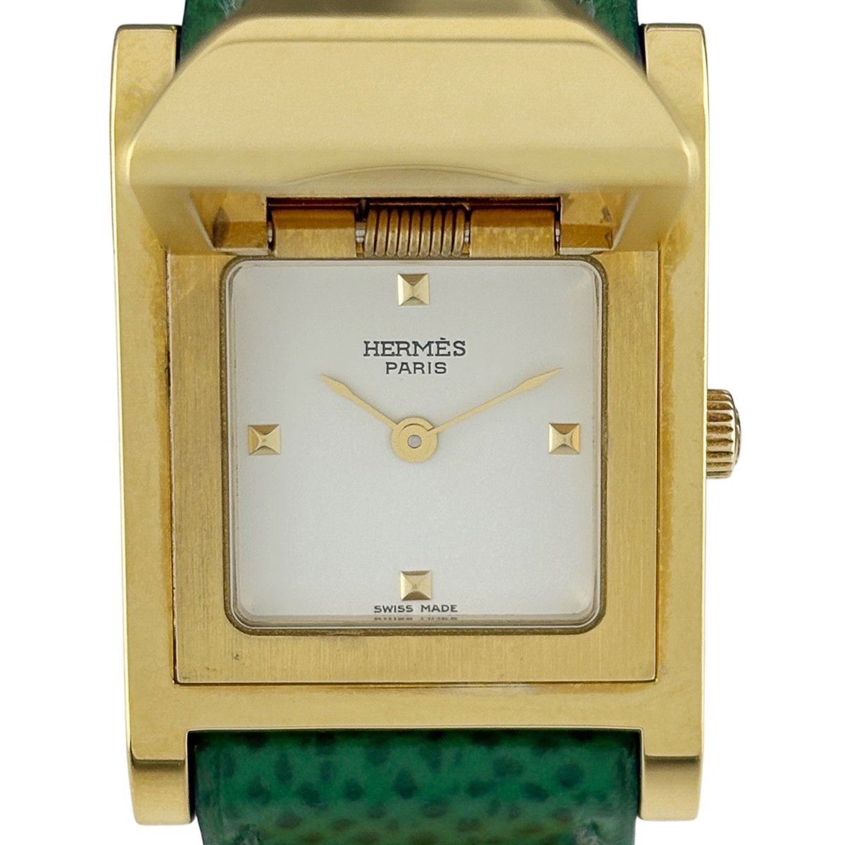 保証書 エルメス HERMES メドール ME 1 201 腕時計 SS GP クォーツ ホワイト レディース