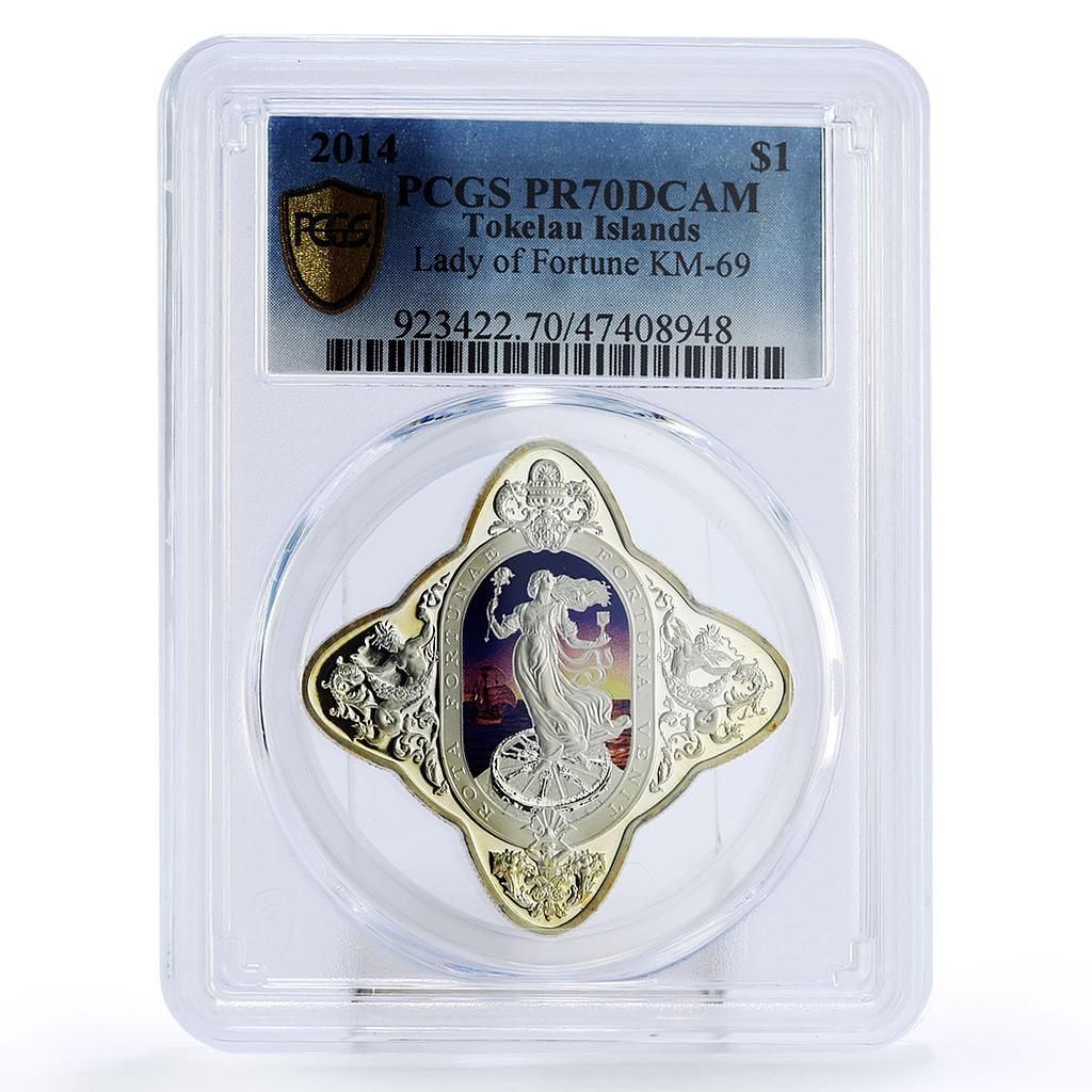トケラウ 1ドル 神話の女神 船 クリッパー PR 70 PCGS 銀貨 2014年