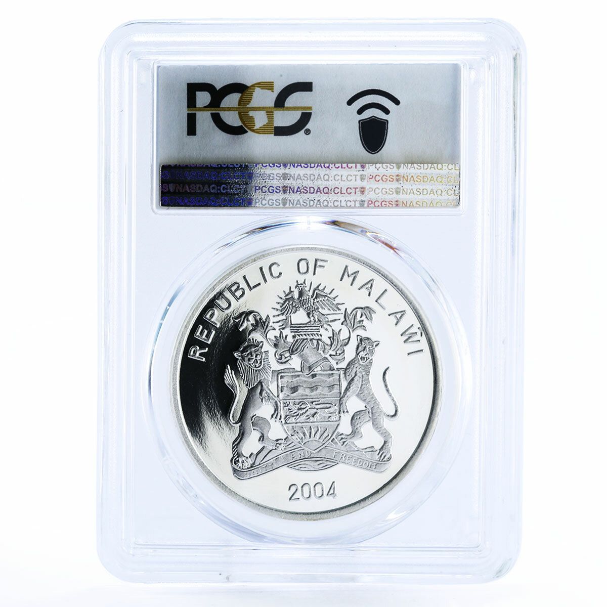 マラウイ 20 クワチャ ビッグファイブ 動物 サイ PR 69 PCGS プルーフ銀貨 2004年