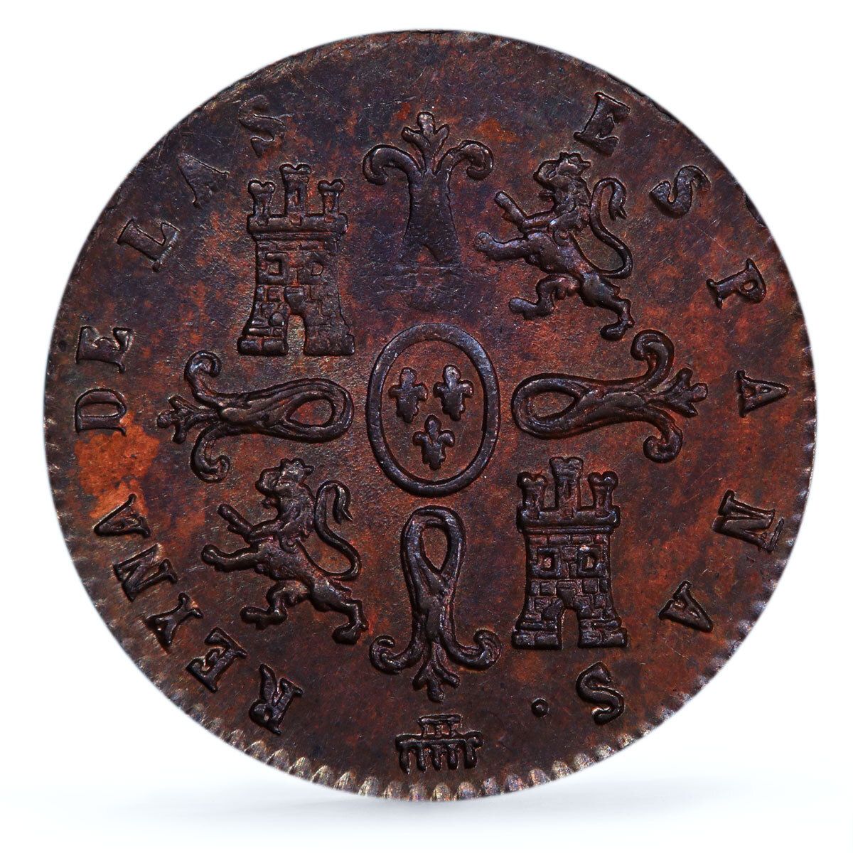 スペイン 2 マラベディス クイーン イザベル イザベラ 2 世 セゴ MS62