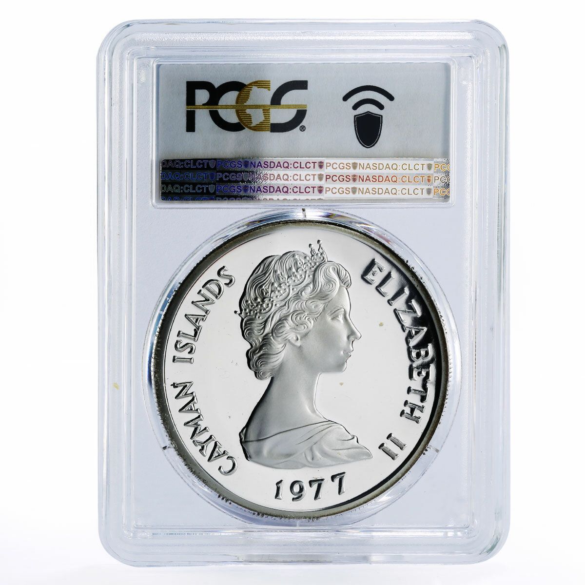 ケイマン諸島 25ドル クイーン・メアリー2世 PR67 PCGS 銀貨 1977年