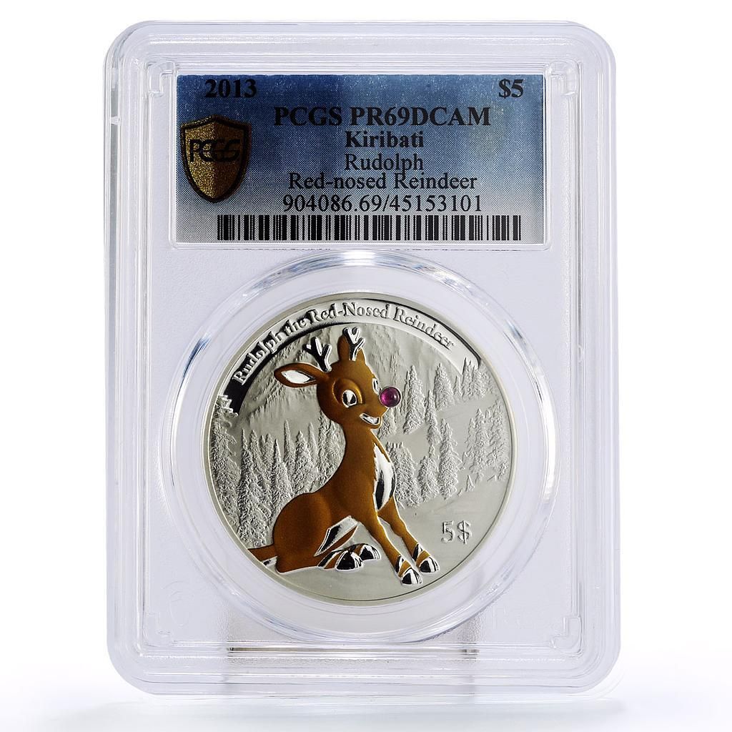 キリバス 5ドル ルドルフ 赤鼻のトナカイ PR 69 PCGS 銀貨 2013年