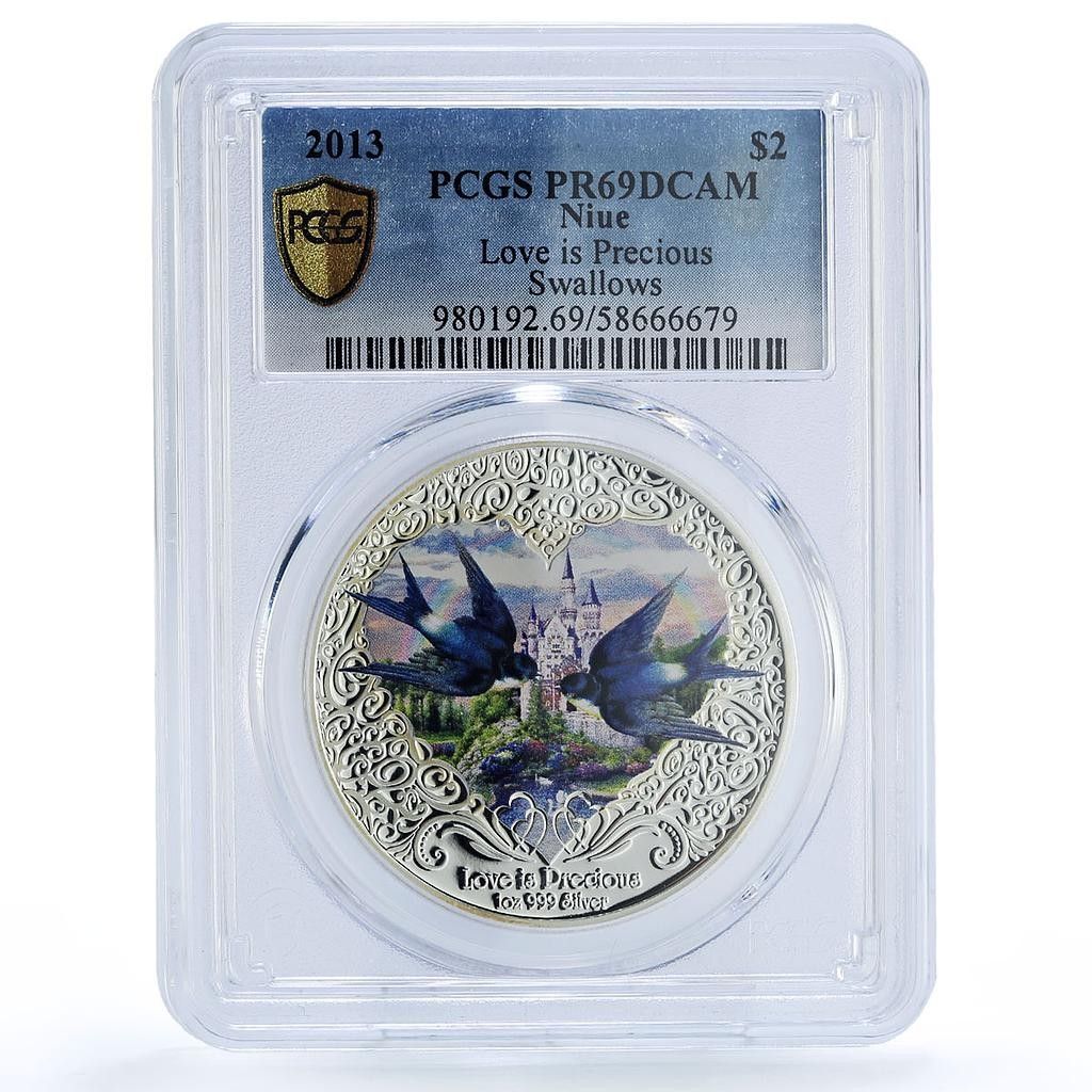 ニウエ 2ドル ラブ プレシオ ツバメ鳥 PR 69 PCGS 銀貨 2013