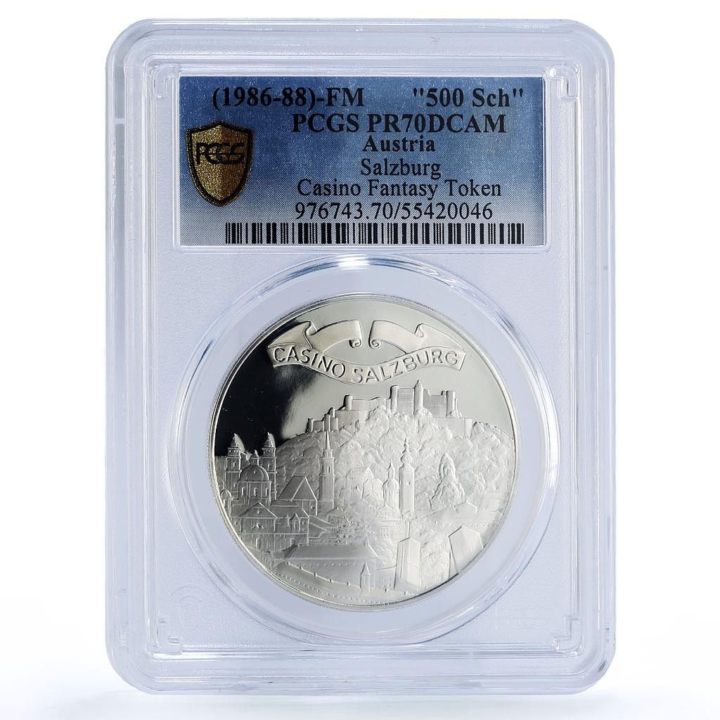 アトリア ザルツブルク カジノ ファンタジー トークン 500 シル PR 70 PCGS シルバー 1986 1988 FM
