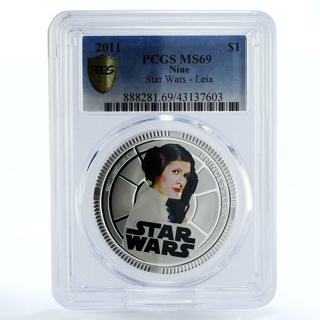 ニウエ 1ドル スターウォーズシリーズ プリンセスレイア MS 69 PCGS 銅貨 2011年