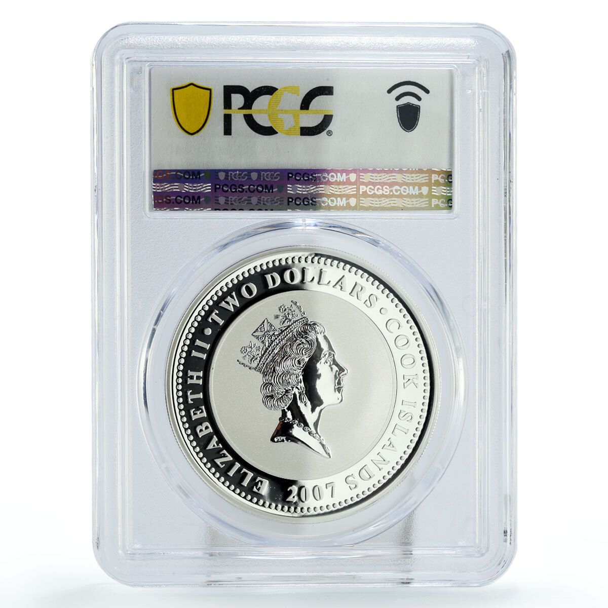クック諸島 2ドル オートバイ バイク アリエル PL70 PCGS 銀貨 2007年
