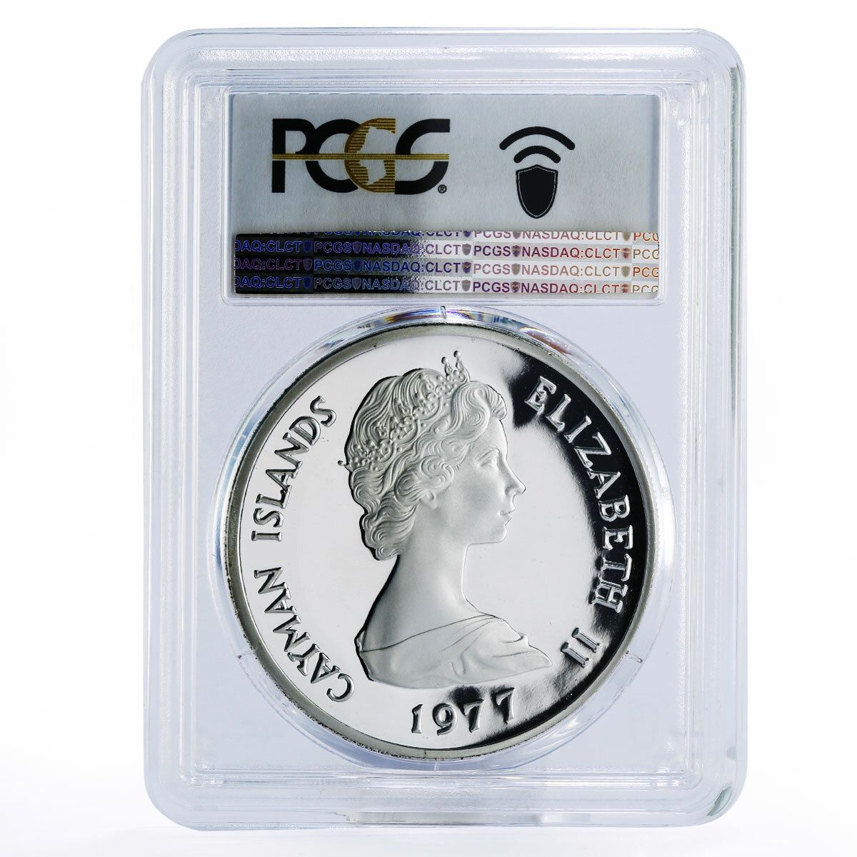 ケイマン諸島 25ドル クイーン・メアリー1世 PR69 PCGS 銀貨 1977年