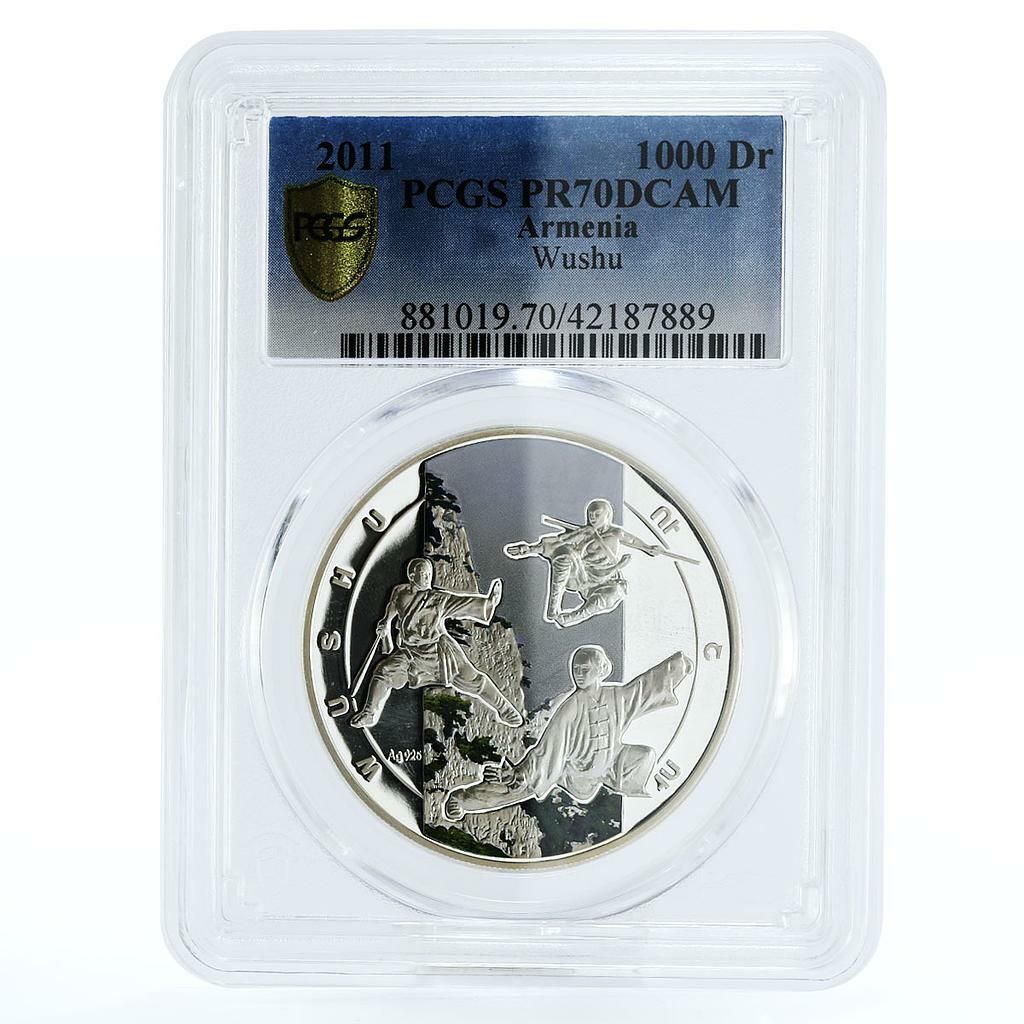 アルメニア 1000ドラム マーシャルアーツシリーズ Whu PR 70 PCGS 銀貨 2011年