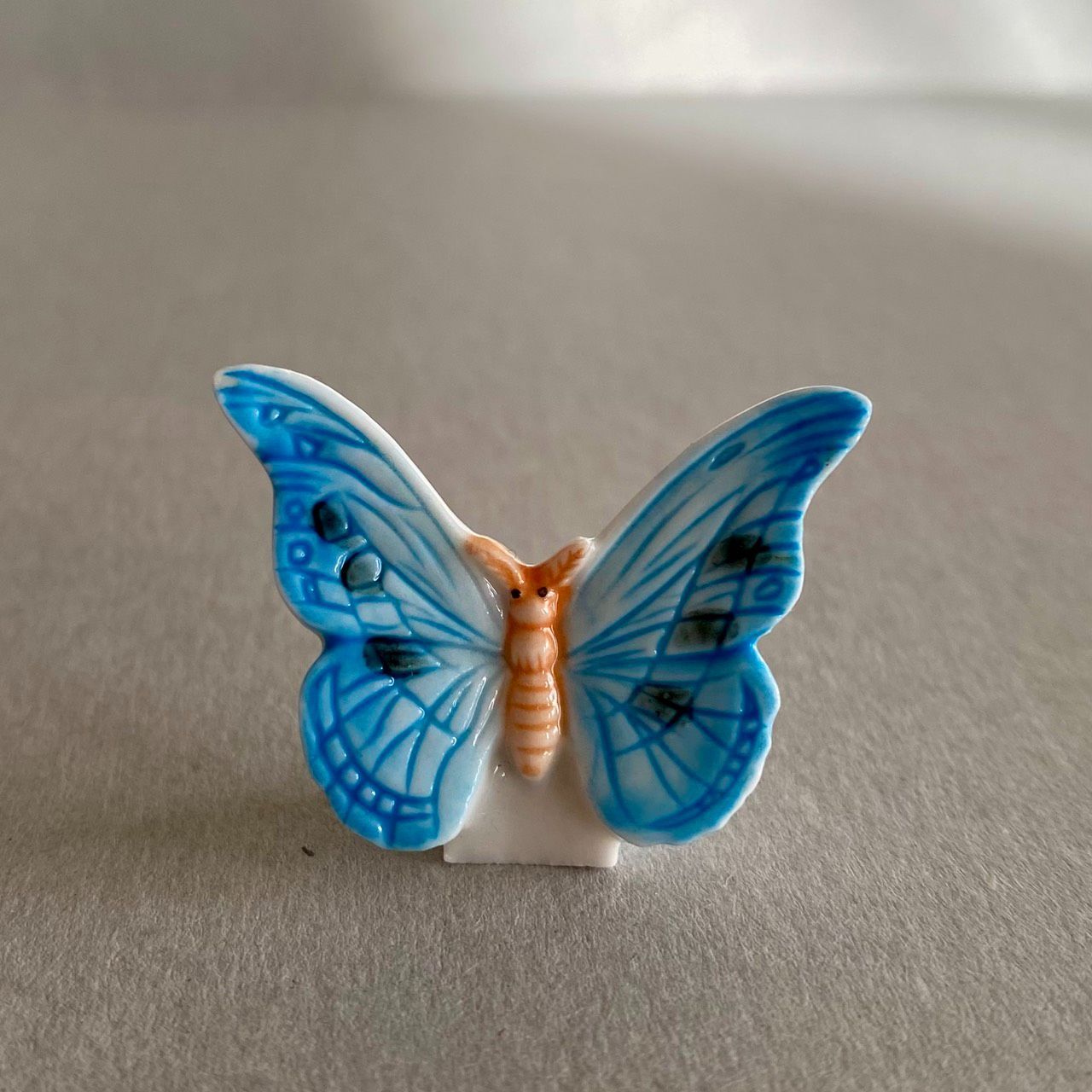コロンビアのモルフォ蝶のフェーブ／昆虫／生き物／フランス雑貨／陶器