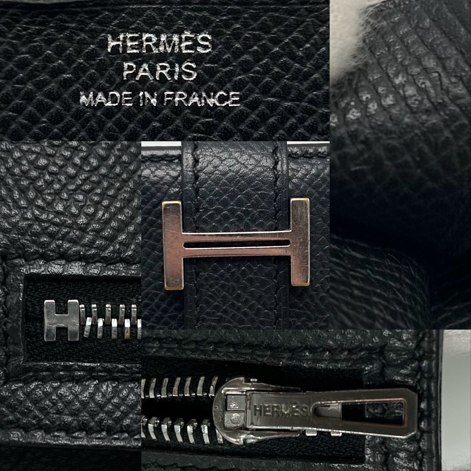 美品 エルメス べアン 長財布 ⬜︎J刻印 H金具 クシュベル ブラック メンズ 美品 HERMES エルメス ベアン 長財布 ⬜︎J刻印 シルバー金具 ベルト H