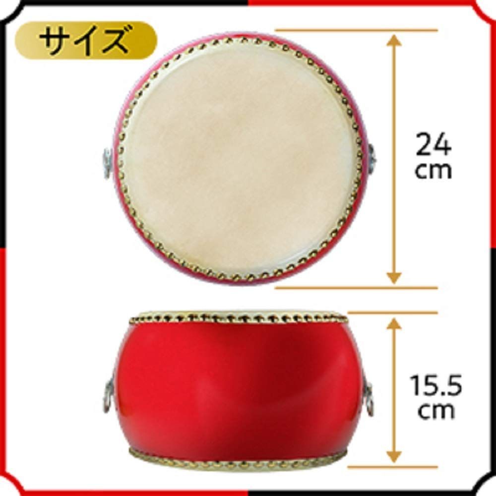 Heart&Art] 本格的 小太鼓 セット 牛革 約24cm バチ2本 ストラップ2m