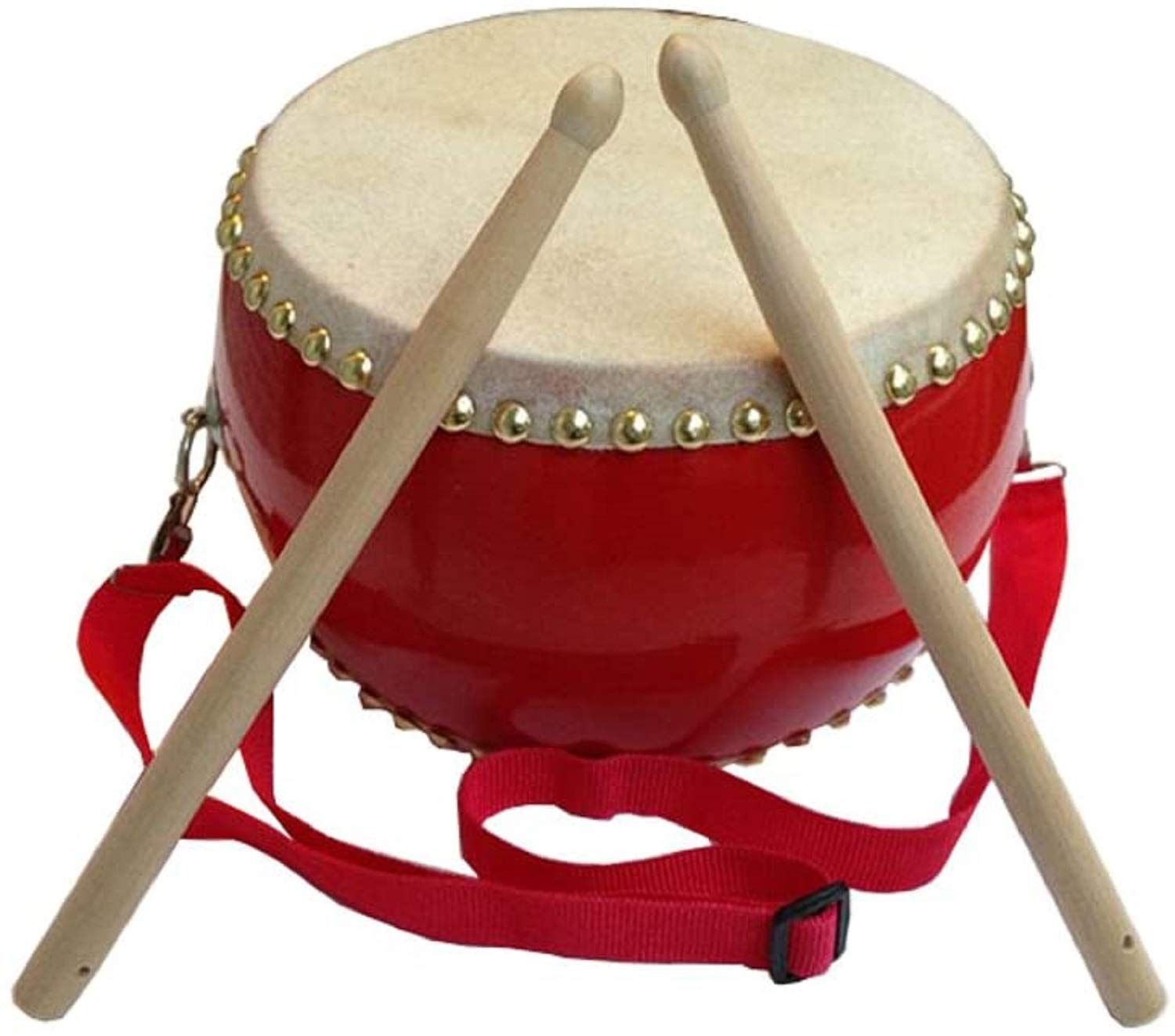 Heart&Art] 本格的 小太鼓 セット 牛革 約24cm バチ2本 ストラップ2m