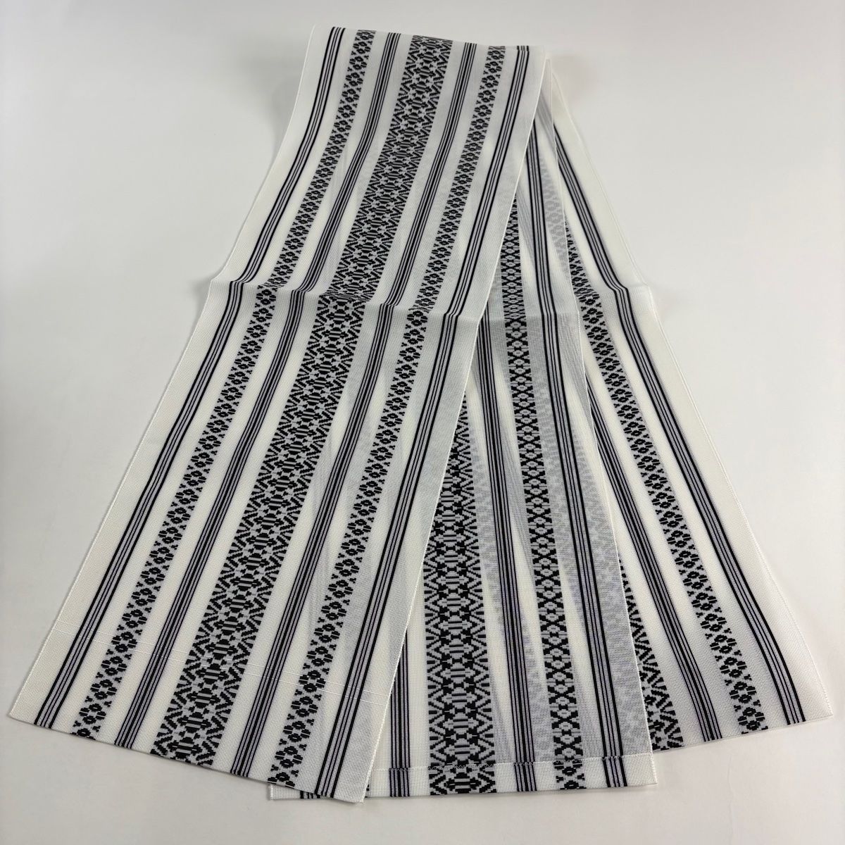 美品】 名古屋帯 秀品 夏帯 紗 八寸名古屋帯 献上柄 白 正絹 【中古