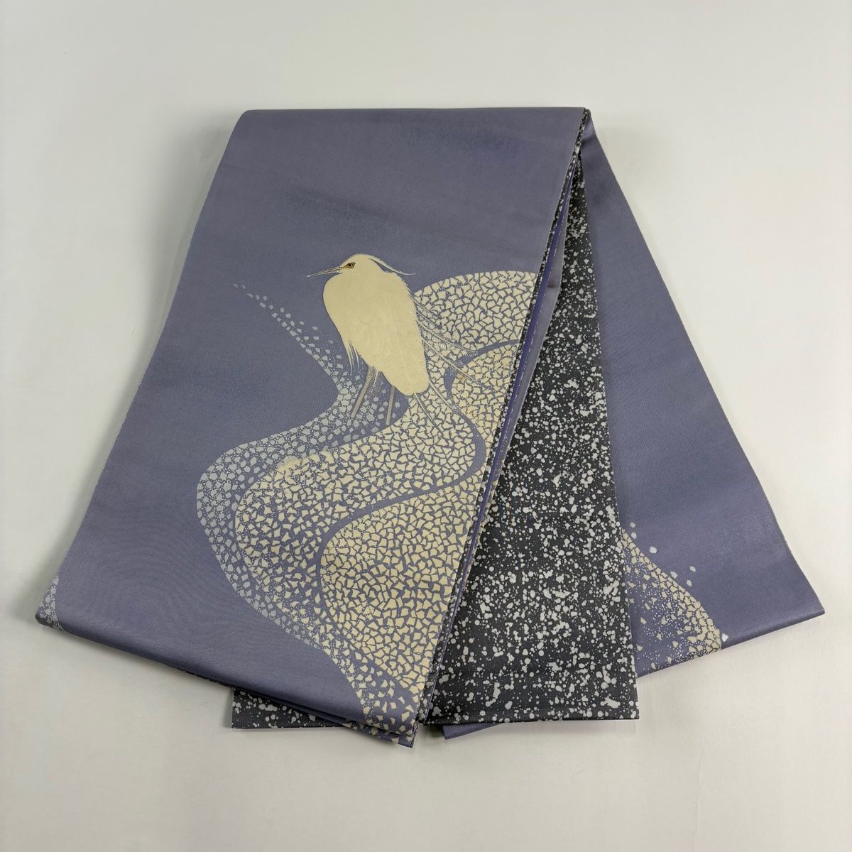 袋帯 秀品 関西仕立て 鷺 流水 薄紫 お太鼓柄 正絹 【中古】 - メルカリ