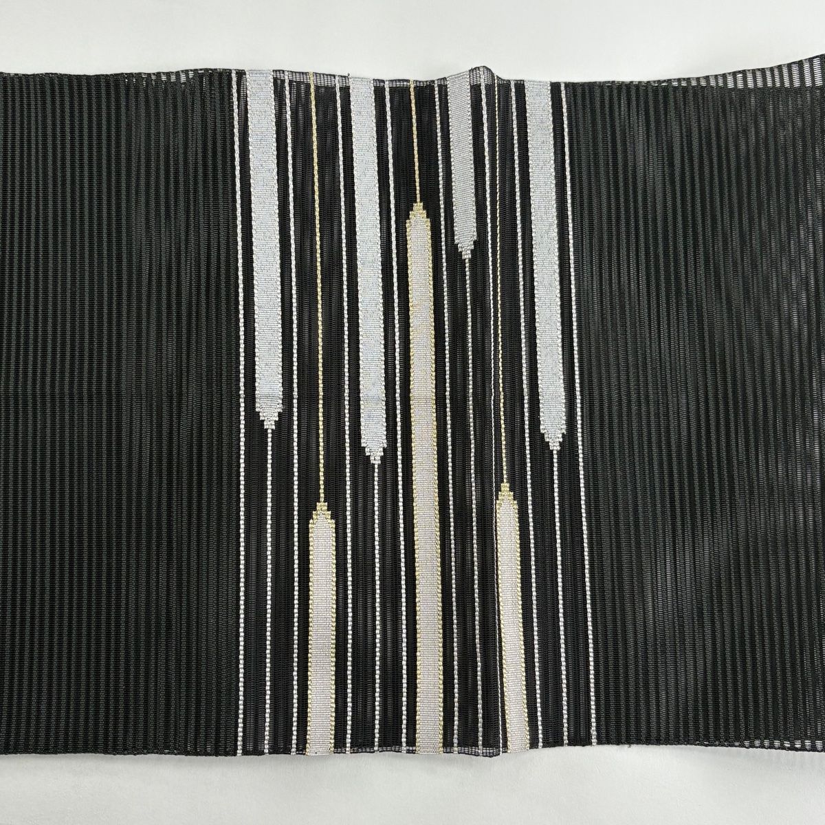 美品】 名古屋帯 秀品 夏帯 絽 八寸名古屋帯 松葉仕立て トンネル