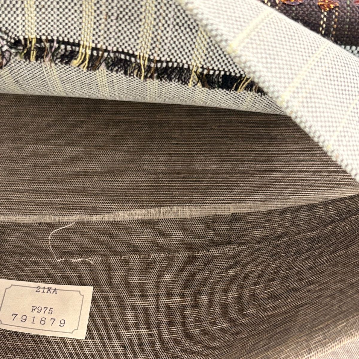  袋帯 秀品 縞 幾何学模様 箔 刺繍 青灰色 お太鼓柄 正絹 袋帯 帯