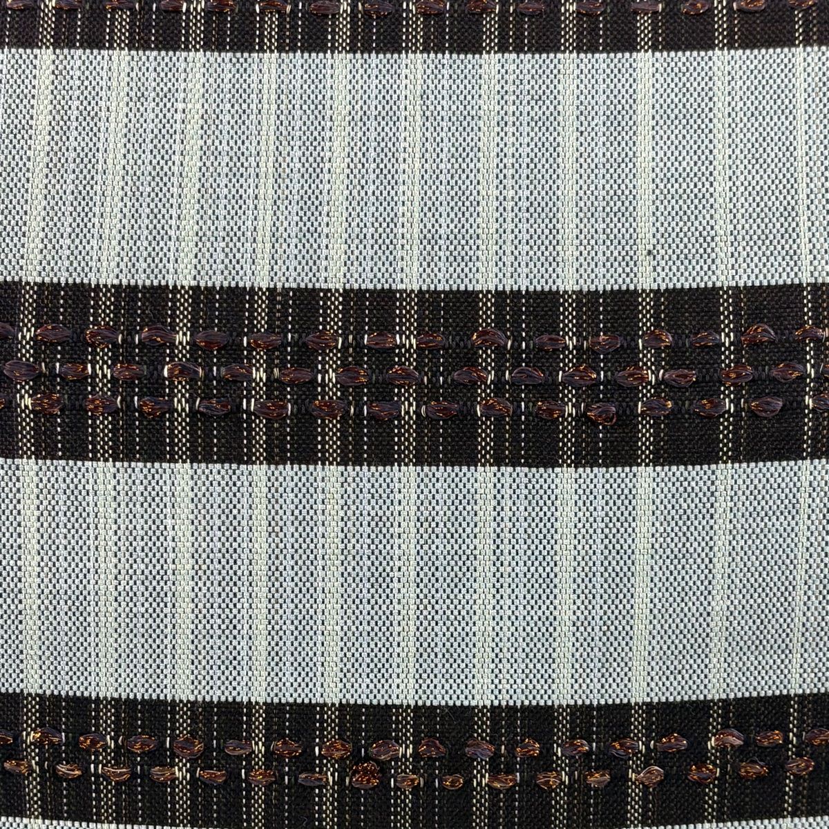 袋帯 秀品 縞 幾何学模様 箔 刺繍 青灰色 お太鼓柄 正絹