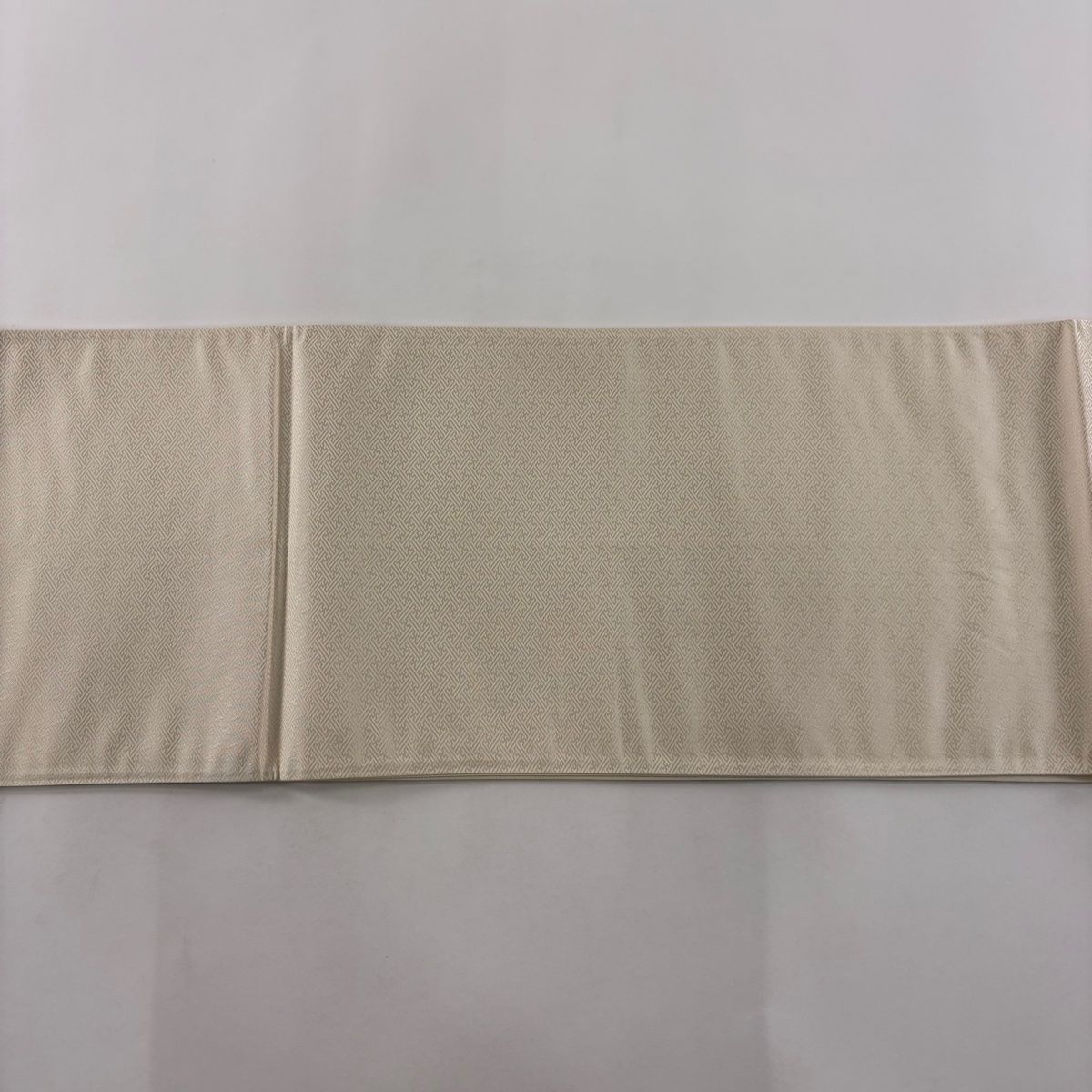  袋帯 秀品 関西仕立て 椿 梅 刺繍 箔 ベージュ 六通 正絹 袋帯 帯